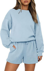 Nuevo Conjunto Deportivo Personalizado para Mujer, Top Corto, Sudadera Holgada y Pantalones Cortos Acampanados - Product Image 2