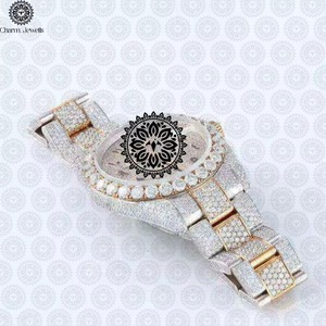 Montre-bracelet de luxe Hip Hop en moissanite de qualité supérieure, étanche, bijou de créateur pour homme, disponible à la vente - Product Image 3