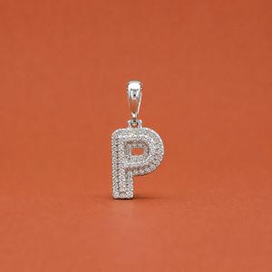 Pendentif personnalisé lettre P en argent 925 avec diamant Moissanite, style quotidien, personnalité affirmée - Product Image 1