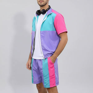 OEM Custom Hooded Waterproof Windbreaker <b>Jacket</b> Shorts Set Lightweight Outdoor Sportswear for <b>Men</b> <b>Summer</b> - Product Image 5