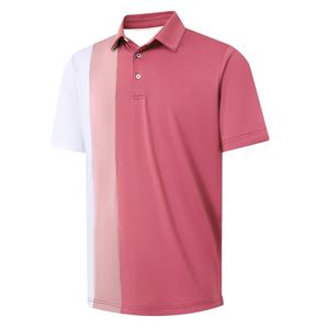 เสื้อโปโลแขนสั้นสำหรับผู้ชาย, เสื้อโปโลแห้งเร็วเสื้อลายทางใส่ทำงานปกติผ้าคอตตอน100% ทึบ - Product Image 3