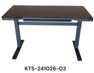 Bureau debout réglable moderne avec cadre en métal noir, bureau d'ordinateur autoportant, mobilier de bureau, usage domestique et commercial, LED - Product Image 1