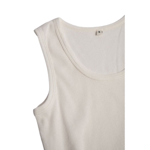 Women's <b>Black</b> Ruched Knitted <b>Tank</b> <b>Top</b> Scoop Neck Minimalist Solid Color Regular Length Cotton/Bamboo Fiber Garment Dyed Quick - Product Image 4