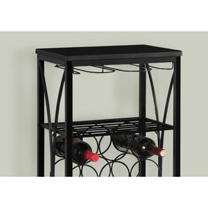 Black Metal Home Bar Wine Rack con portacandele lanterne barattoli di candela stile di transizione - Product Image 3