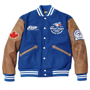 Varsity Wool-Blend Leather-Sleeve Men's Jacket - Product Image 2