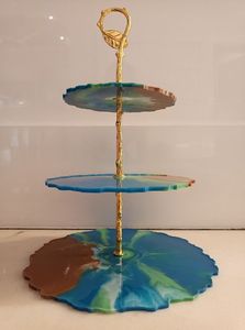 High Quality Luxury Resin 3-Tier Serving Rack Elegant Multi-Level Food Display <b>Stand</b> for Birthday Valentine's Day New Year - Product Image 3