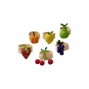 Magnifiques anneaux de serviette en rotin en forme de citron, porte-serviettes faits à la main pour centres de table de mariage, décorations de table, OEM acceptable - Product Image 2