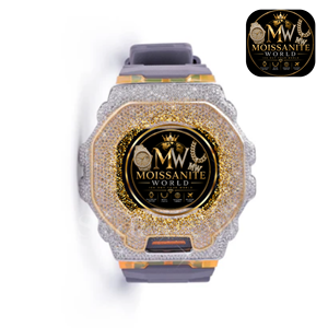 Montre Moissanite World Iced Out Luxury 40mm Octagon entièrement sertie de moissanite, bracelet en silicone, unisexe - Product Image 2