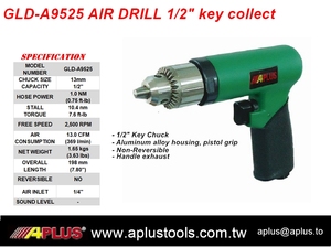 APLUS GLD-A9525 Herramienta Neumática OEM Personalizable, 1HP de Potencia, 2500 RPM, Mandril de 1/2 Pulgada, Taladro Neumático - Product Image 2