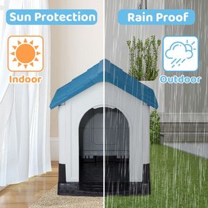 33-Inch Large Plastic Insulated Pet House with Elevated Floor Indoor Outdoor Doghouse with Air Vents & Water Resistant Features - Product Image 6