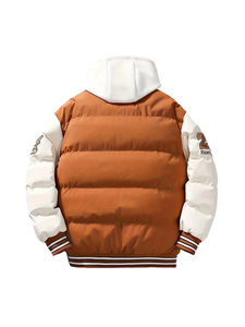 Veste matelassée décontractée en toile pour homme, style urbain, col montant, rembourrage bulle, manteau d'hiver, conception OEM européenne, collection 2025 - Product Image 2