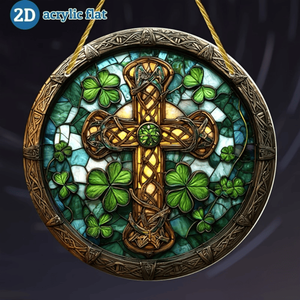 CIFbuy Cross Clover Suncatcher Window Wall Decor Colorful Acrylic <b>Rainbow</b> <b>Light</b> Catcher Hanging Crystal Decor Suncatchers - Product Image 2