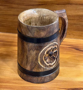 Mug à café élégant en bois, qualité d'exportation supérieure d'Inde, artisanat raffiné, design de vaisselle de qualité supérieure - Product Image 4