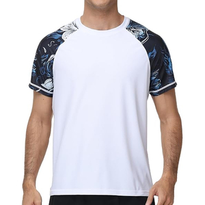 Wholesale Men Rash Guard Compression <b>T</b> Shirt Short Sleeve Swim Shirt UV Protection Custom Logo Supplier - Product Image 5