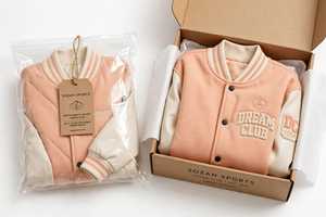 Suede PU Leather Quilted Windproof Varsity Jacket with Embroidered Logo Zipper Closure Unisex Autumn - Product Image 3