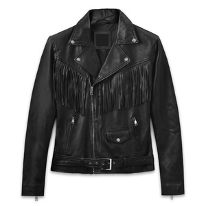 Men's Black Leather Jacket Classic Style Slim Fit Coat Winter Fashion Stylish Durable Outerwear for Men - Product Image 1