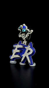 Colgante de LETRA DE DIAMANTE VVS brillante de esmalte helado personalizado, colgante de fianza de caballo de moissanita Brillante De plata de ley 925 - Product Image 5