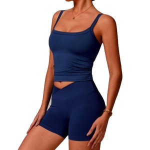 Conjunto Deportivo Transpirable a Cuadros para Mujer, de Alta Elasticidad, Sin Costuras, Levanta Glúteos, Cintura Media, para Yoga, Fitness, Pilates y Entrenamiento - Product Image 1