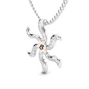 Colgante con diseño de letra chapado en plata con diamante cultivado en laboratorio, de calidad de lujo, estilo hip hop, unisex. - Product Image 2