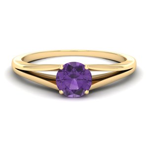 REYES, recién llegado, anillo de plata de ley 925 con piedra preciosa de amatista de corte redondo de 0,84 quilates para mujer, joyería fina exquisita con certificado GRA - Product Image 6