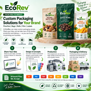 ถุงซิปล็อคแบบสั่งทำ EcoRev เคลือบ BOPP AL PE เกรดอาหาร ป้องกันความชื้น พิมพ์ลายซิลค์สกรีน สำหรับบรรจุภัณฑ์ถั่วและผลไม้อบแห้ง - Product Image 4