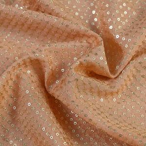 Pearl Embroidered <b>Sequin</b> Net Fabric Luxury Double Layer Gauze Lace Material for Wedding Dress Evening Wear Apparel - Product Image 5