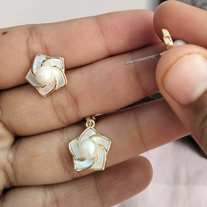 ชุดเครื่องประดับไข่มุกน้ำจืดชุบทองชุดเครื่องประดับแม่ของไข่มุก - Product Image 2