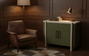 Aparador Moderno de 2 Puertas de Roble Macizo para Sala de Estar - Almacenamiento Resistente al Agua con Diseño Minimalista - Product Image 3