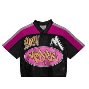 T-shirt en maille pour homme avec logo personnalisé du fabricant, t-shirts surdimensionnés, t-shirts de football, de basketball, de baseball, t-shirts boxy pour homme - Product Image 1