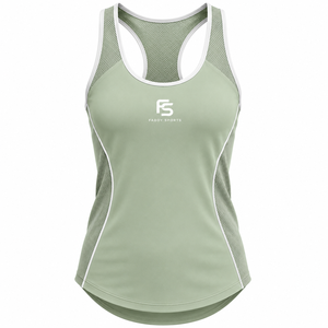 Custom <b>Women</b> Slim Fit Sports Tank <b>Top</b> Breathable <b>Mesh</b> Patchwork Racerback Yoga Gym Wear Moisture Wicking Fitness Training Vest - Product Image 2