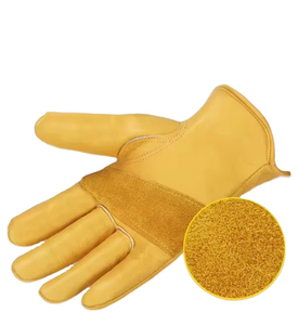 Gants de sécurité en cuir, texture intégrale, antidérapants, avec poignets renforcés, gants de travail polyvalents - Product Image 2