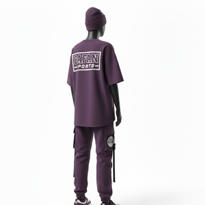 ชุดเสื้อยืดและกางเกงคาร์โก้ผ้าคอตตอนผสมโพลีเอสเตอร์คุณภาพสูงสำหรับผู้หญิง แบบแผงต่อผ้า พิมพ์ลายสกรีน ปักโลโก้ตามสั่ง - Product Image 5