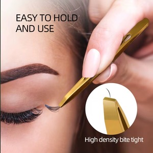 Juego de 4 Pinzas para Cejas de Acero Inoxidable Dorado con Puntas Rectas y Inclinadas para Dar Forma a las Cejas, Cuatro Piezas para una Depilación Precisa - Product Image 2