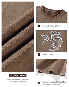 เสื้อยืดโอเวอร์ไซส์ผ้าวาฟเฟิลย้อมสีแบบแอซิดวอชสำหรับผู้ชายจาก DENMIN APPARELS ผ้าฝ้าย 100% น้ำหนัก 220 กรัม ระบายอากาศได้ดี เหมาะสำหรับฤดูร้อน สีพื้น - Product Image 5