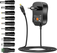 Adaptateur secteur universel AC-DC 45W 5V-15V 3A avec port USB 5V 2A et 10 prises DC pour appareils électroniques domestiques