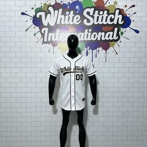 Camiseta de Béisbol Blanca para Hombre, Manga Corta, Nombre del Equipo Personalizado, Ropa Deportiva Transpirable, Corte Regular - Product Image 1