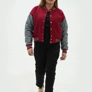 Chaqueta Universitaria de Moda para Mujer, Chaqueta de Cuero y Lana Personalizada, Fabricación al por Mayor, Servicio de Muestras OEM ODM - Product Image 6