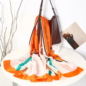 Pañuelo de Seda de Lujo Clásico para Mujer, 180*90cm, Protección Solar, Estampado de Cadena, Chal, Bufanda, Bandana, Muffler, para Playa - Product Image 5