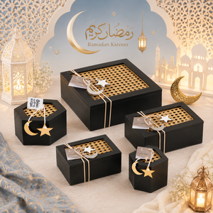 New Idea Elegant Seclection Eid <b>Ramadan</b> <b>Gifts</b> Dates Chocolates and Decor Stunning Handmade Wooden <b>Box</b> With Accessories - Product Image 1