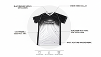 Jersey Olahraga Pickleball Pendek V-neck Depan Anti Bakteri Cepat Kering Bernapas dengan Cetak Transfer Panas Kustom 160GSM OEM ODM Tim