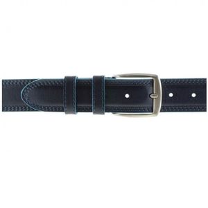 Cinturón de Cuero Azul para Hombre de Marca Famosa con Borde Azul Claro, Alta Calidad, 4 cm de Ancho, 6 Piezas por Caja para Exportación - Product Image 2