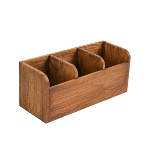 Luxury Handcrafted Mango Wood Cutlery Holder Eco-Friendly 4-Compartment <b>Kitchen</b> Utensil Organizer And Flatware <b>Caddy</b> For Dining - Product Image 6