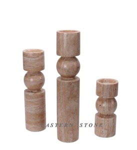 ชุดของตกแต่งหินทราเวอร์ทีนธรรมชาติ ชามและแจกันทำมือ ผู้ผลิตขายส่ง - Product Image 5