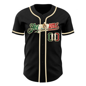 Custom Printed Vintage <b>Mexican</b> Flag-city Cr-eam Authentic Baseball Jersey Sportswear Athletic Cut Breathable Quick Dry Unisex - Product Image 2