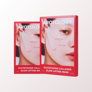 มาส์กหน้าคอลลาเจน อโรทอลโรจิ กลูต้าไธโอน คอลลาเจน โกลว์ ลิฟติ้ง มาส์ก 5 แผ่น สีชมพู ผลิตในเกาหลี - Product Image 6