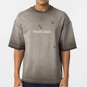 Camisetas al por mayor con LOGO personalizado, estilo streetwear, 100% algodón, de alto gramaje, corte holgado, personalización completa, ropa para hombre - Product Image 1