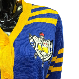 Custom SGRho Women's Knitted Cardigan Sweater Greek Letter Design Long Sleeve Button Front Casual Sorority Fashion Knitwear - Product Image 4