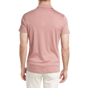 Polo Rosa para Hombre, Manga Corta, Tejido de Punto, Informal, para Golf y Tenis, Antiarrugas, Transpirable, con Logotipo Personalizado OEM - Product Image 4