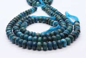 Cuentas de crisocola lisas en forma de rondel de 8.5-9 mm, cuentas de piedra preciosa de crisocola de 10 pulgadas, cuentas de rondel de crisocola natural a granel - Product Image 6