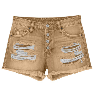Jeans de mezclilla de cintura alta para mujer, de alta calidad, al por mayor, con bolsillos, estilo casual, pierna recta, rotos, de Bangladesh - Product Image 1